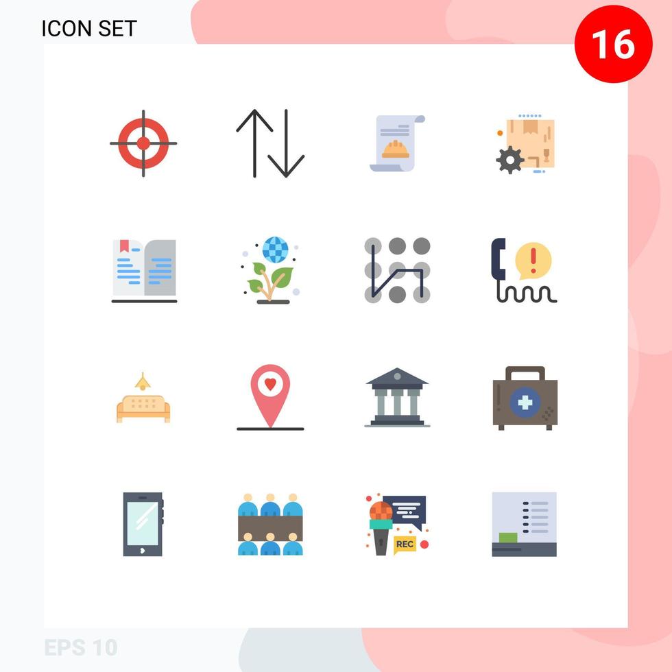 Set of 16 Vector Flat Colors on Grid for education back to school card settings configuration Editable Pack of Creative Vector Design Elements