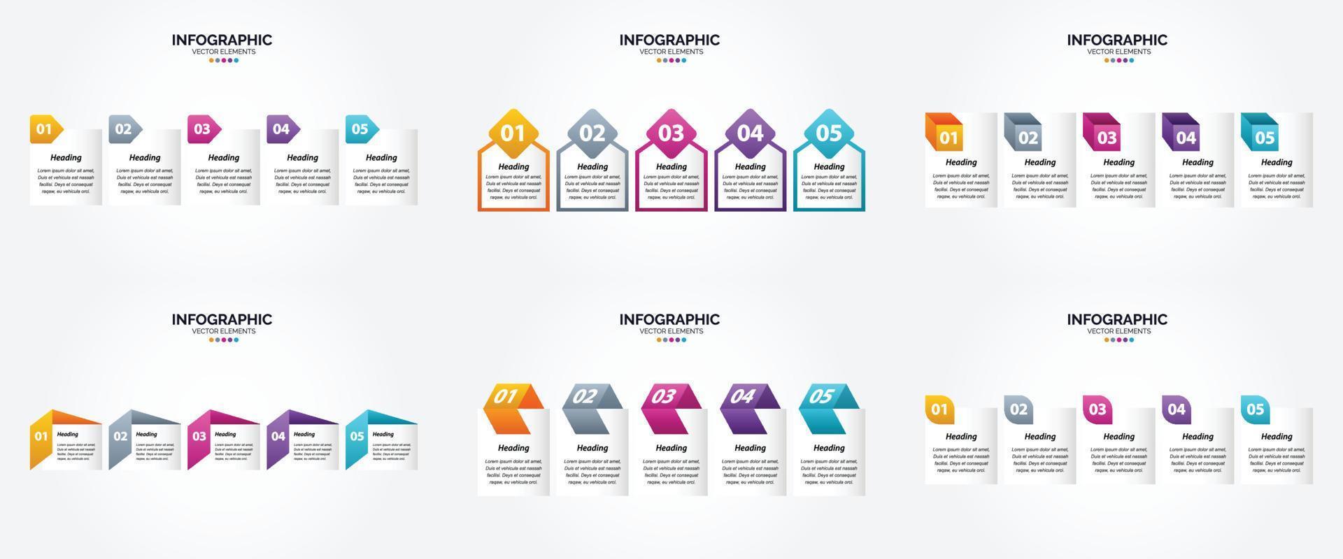 este conjunto de ilustraciones vectoriales es perfecto para crear infografías para publicidad. folletos volantes y revistas. vector