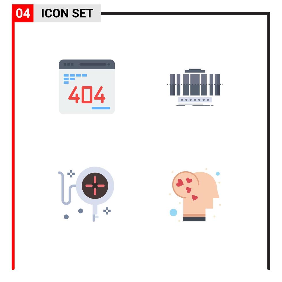 4 Creative Icons Modern Signs and Symbols of develop technology web vertical shopping Editable Vector Design Elements