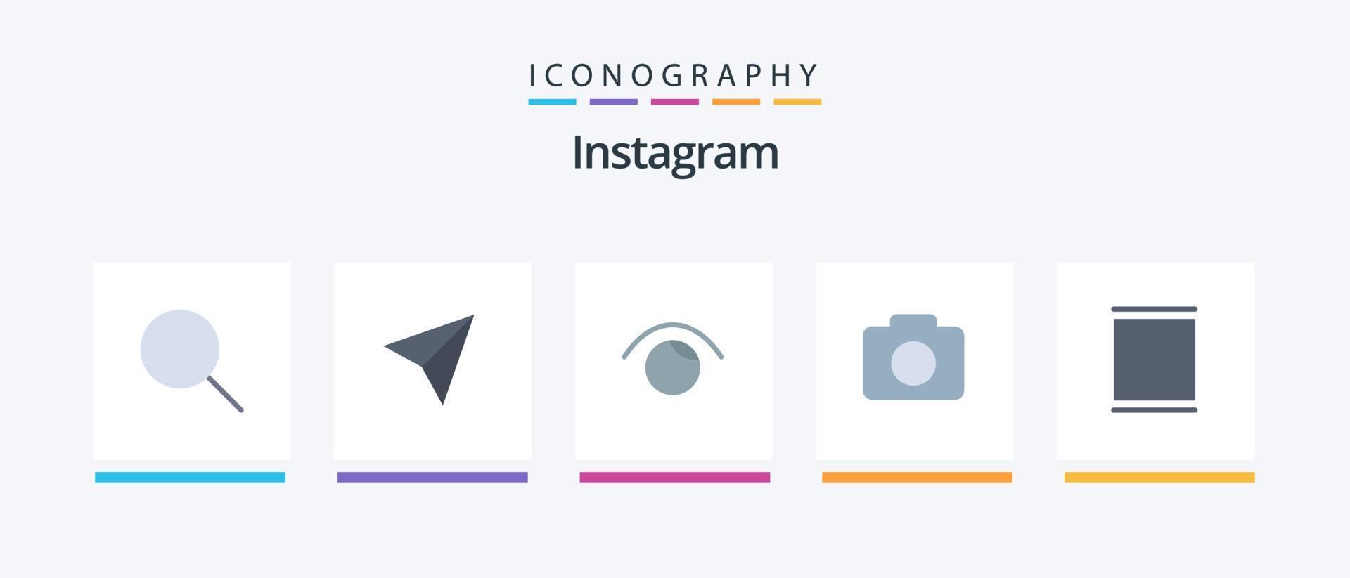 paquete de iconos planos de instagram 5 que incluye. conjuntos mirar. instagram. imagen. diseño de iconos creativos vector