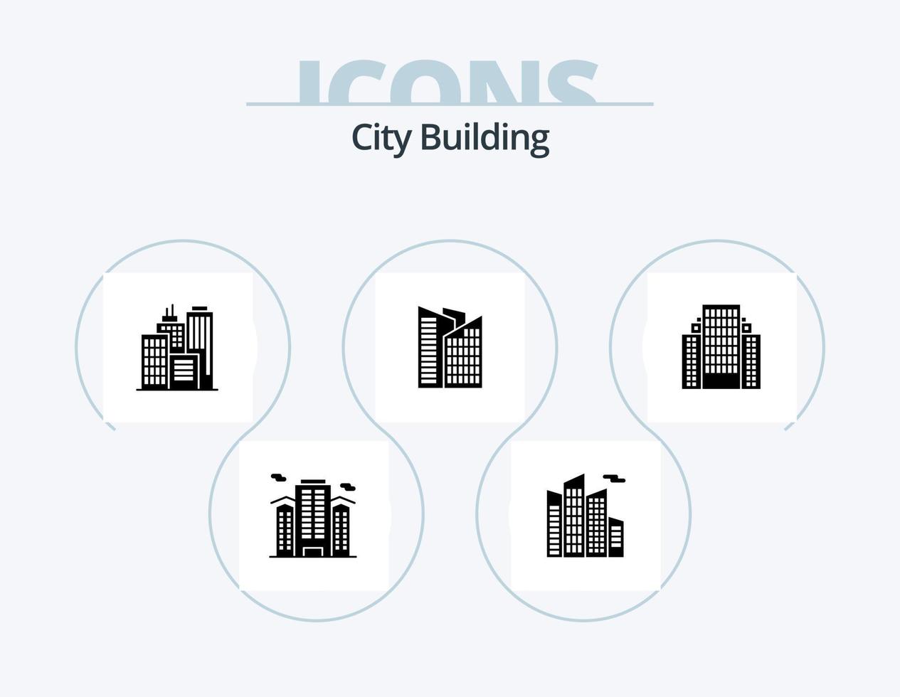 City Building Glyph Icon Pack 5 Icon Design. . . building. company. apartment vector