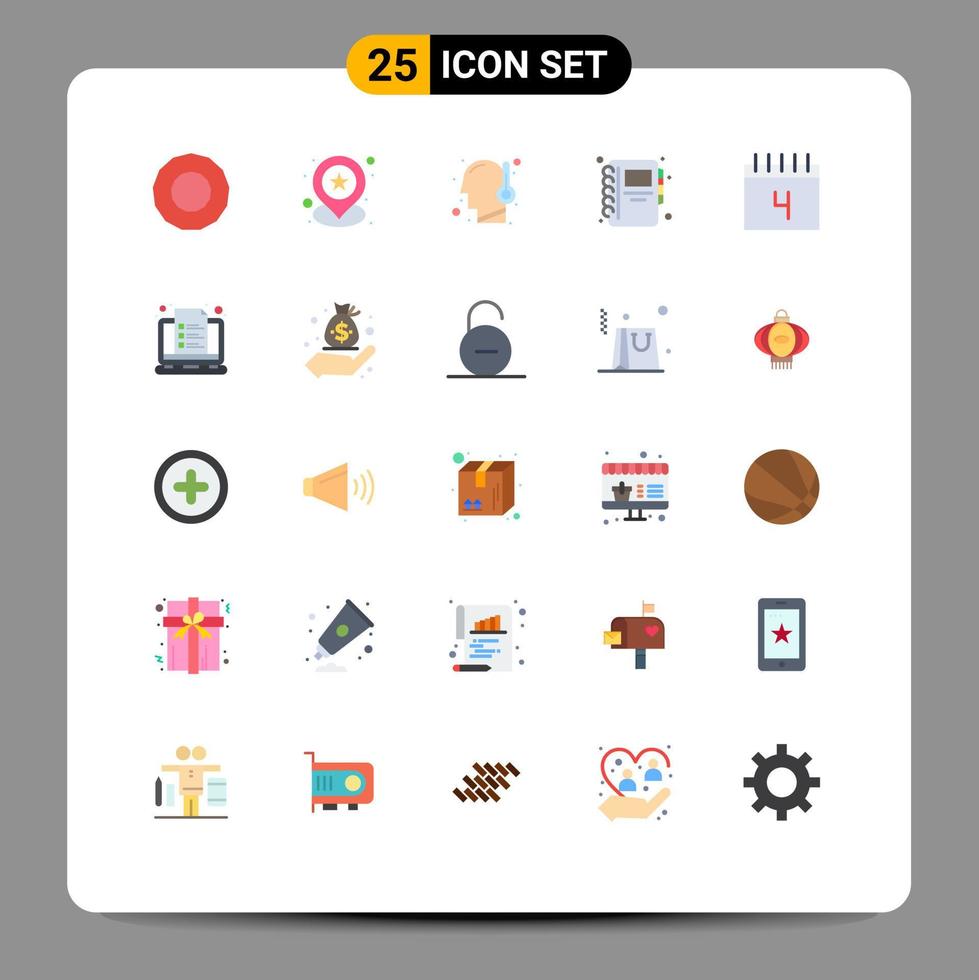 25 Creative Icons Modern Signs and Symbols of course schedule fever education notepad Editable Vector Design Elements
