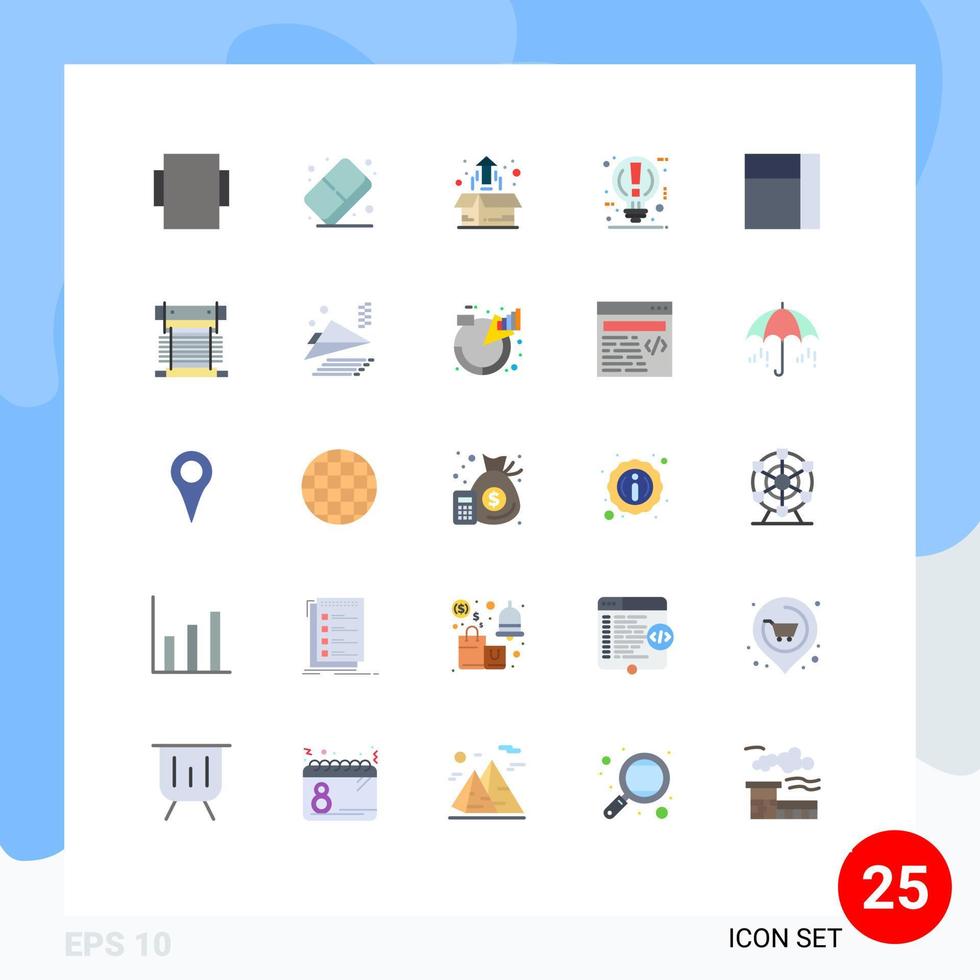 Universal Icon Symbols Group of 25 Modern Flat Colors of layout pause market power idea Editable Vector Design Elements