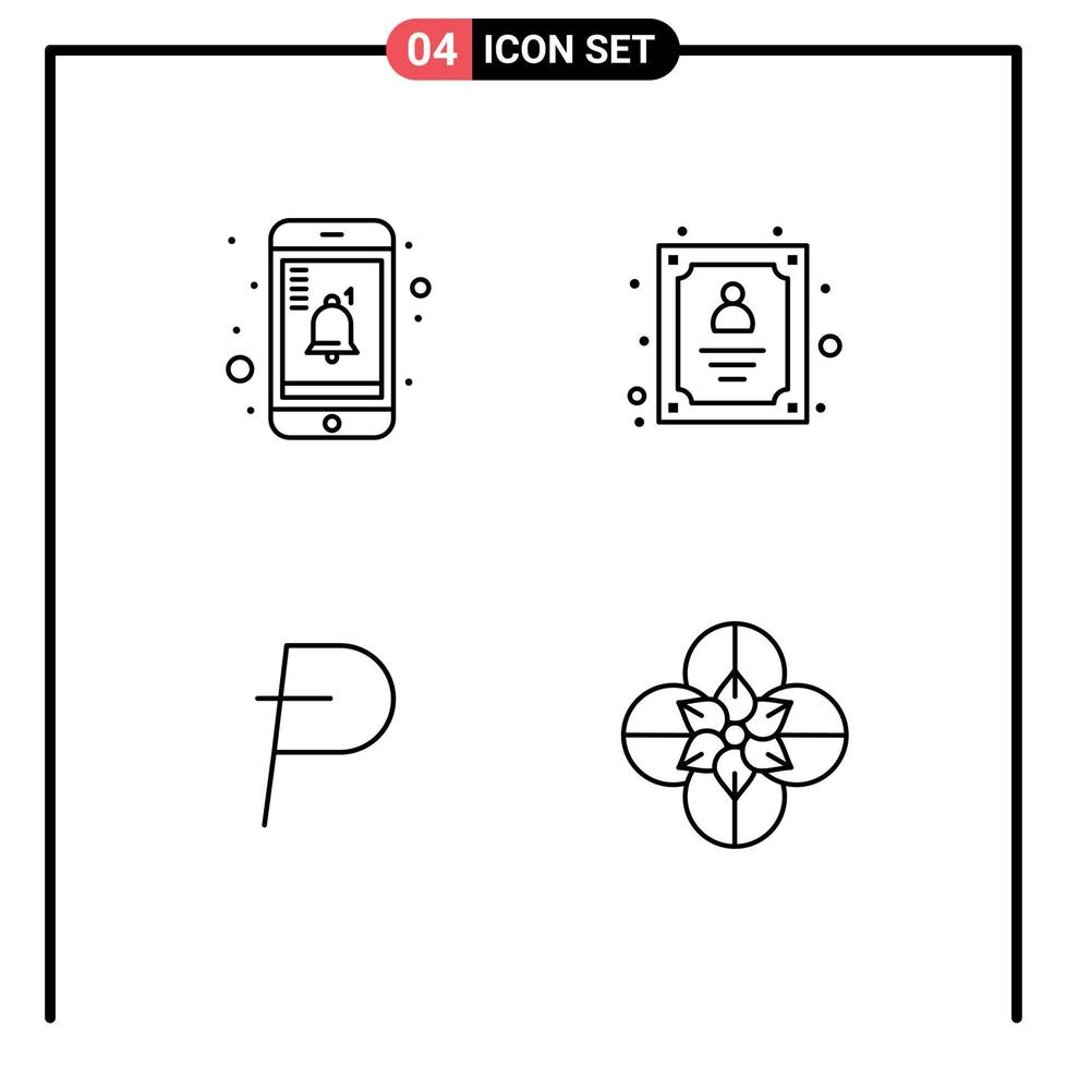 4 Creative Icons Modern Signs and Symbols of mobile crypto account worker anemone Editable Vector Design Elements