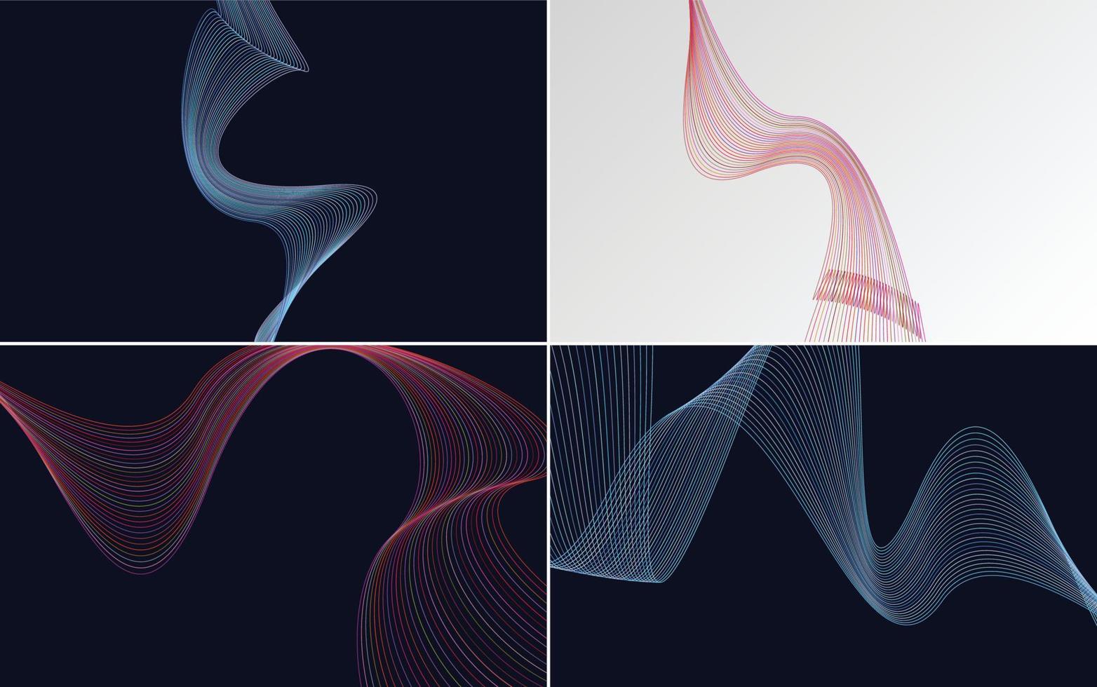 Collection of geometric minimal lines pattern set vector