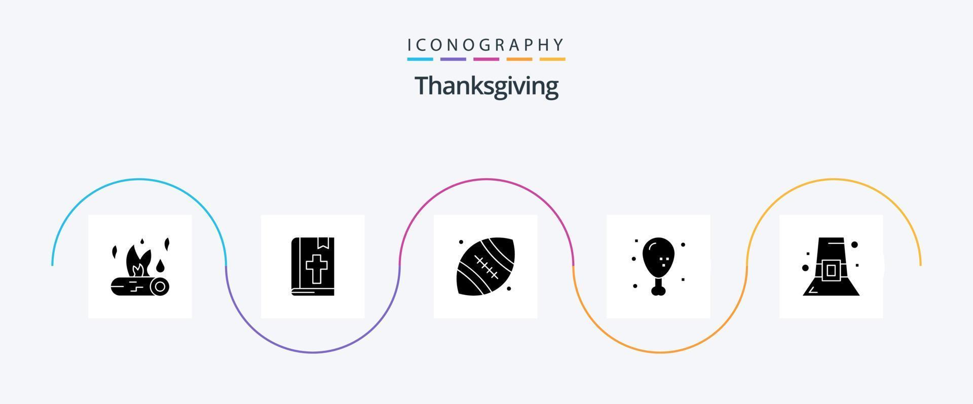 Thanksgiving Glyph 5 Icon Pack Including thanksgiving. holiday. thanksgiving. food. thanksgiving vector