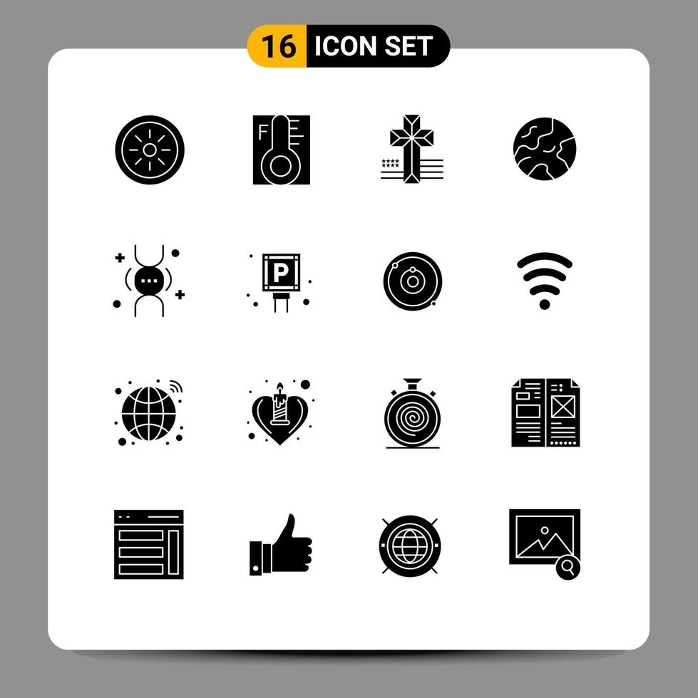 paquete de iconos de vector de stock de 16 signos y símbolos de línea para la genética de la vida elementos de diseño de vector editables de globo de adn americano