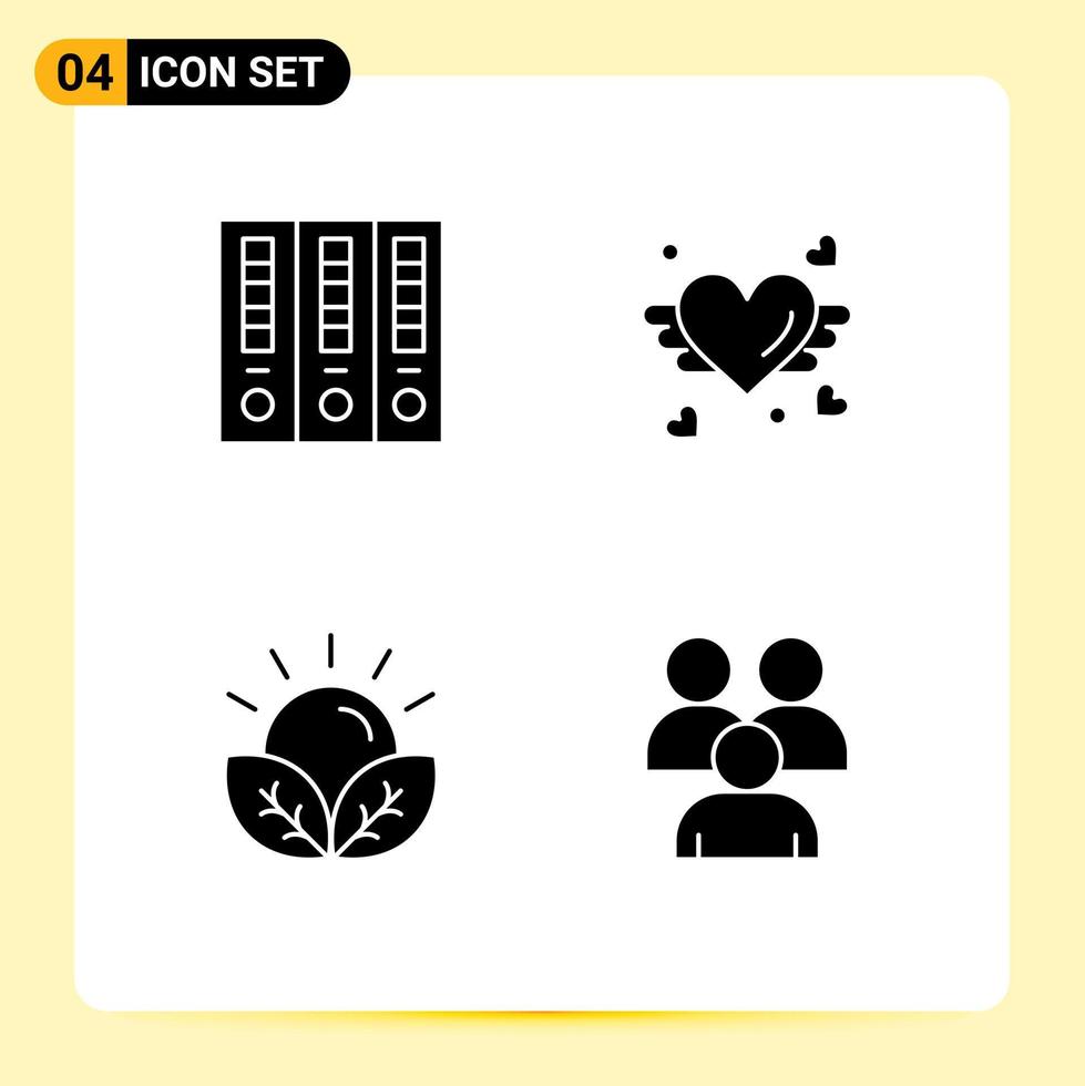 Universal Solid Glyphs Set for Web and Mobile Applications archive crops finance heart farming Editable Vector Design Elements