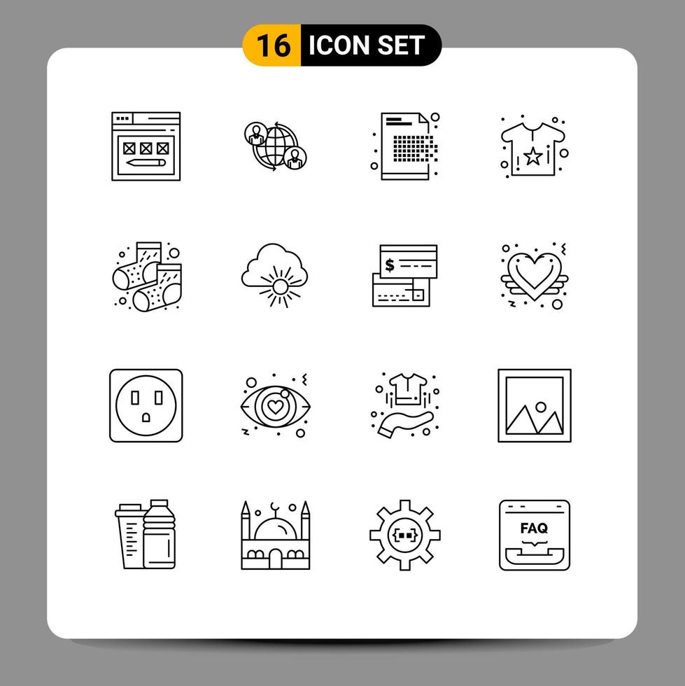 conjunto de 16 iconos de interfaz de usuario modernos signos de símbolos para el descifrado de borrado de internet de bebé flor elementos de diseño vectorial editables vector