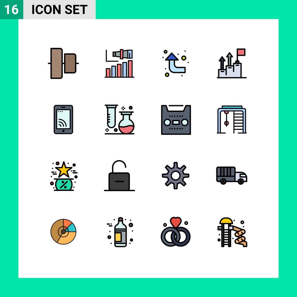 16 Creative Icons Modern Signs and Symbols of cell mission arrows marketing business Editable Creative Vector Design Elements