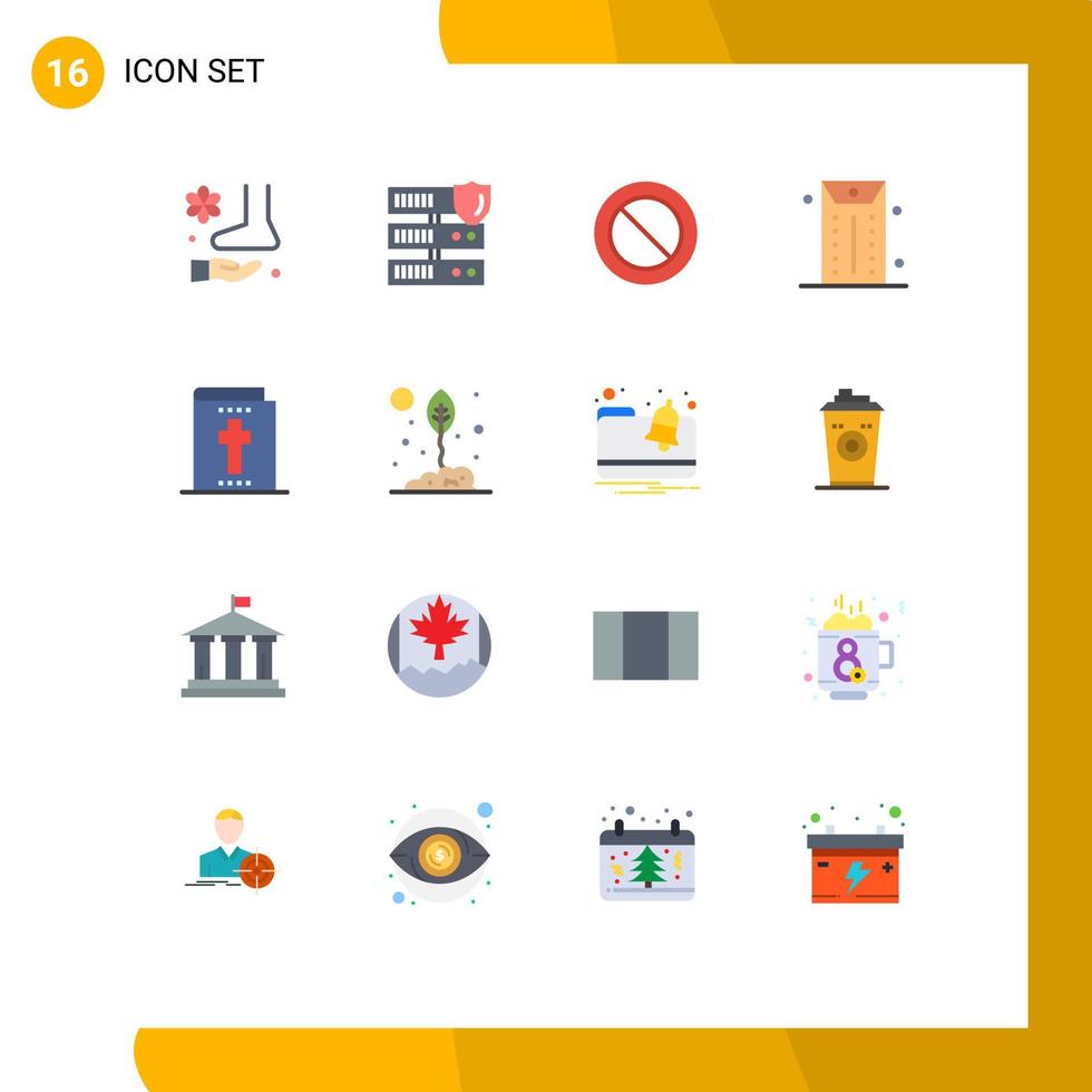 16 Creative Icons Modern Signs and Symbols of holiday bible security office business Editable Pack of Creative Vector Design Elements