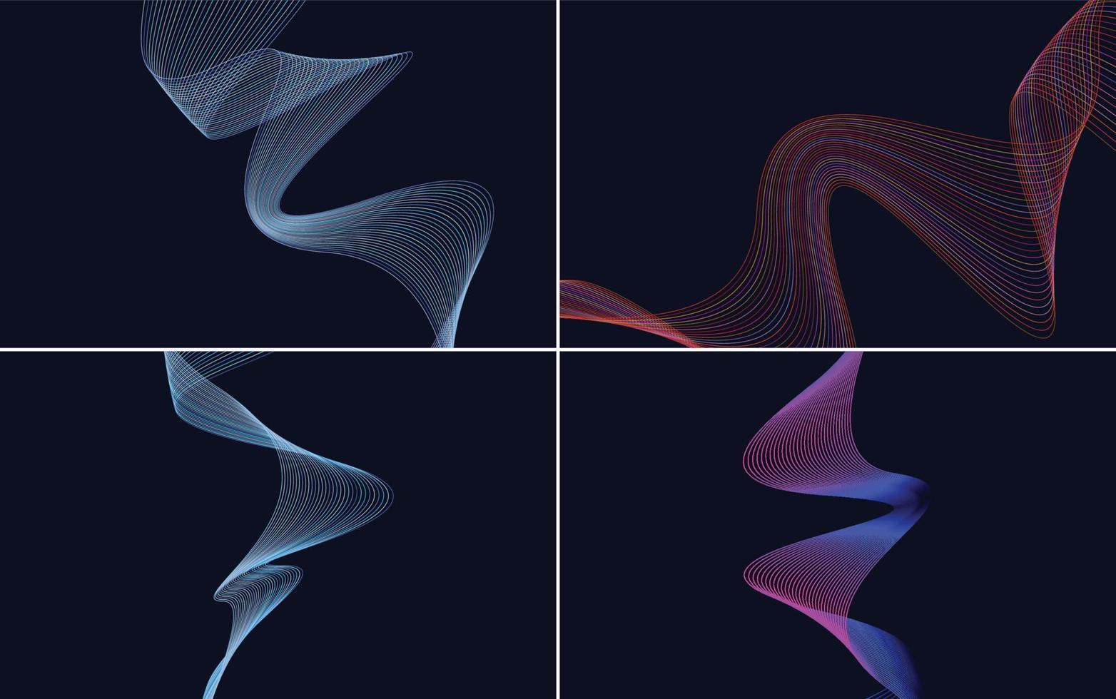 Add a fresh look to your design with this set of 4 vector line backgrounds
