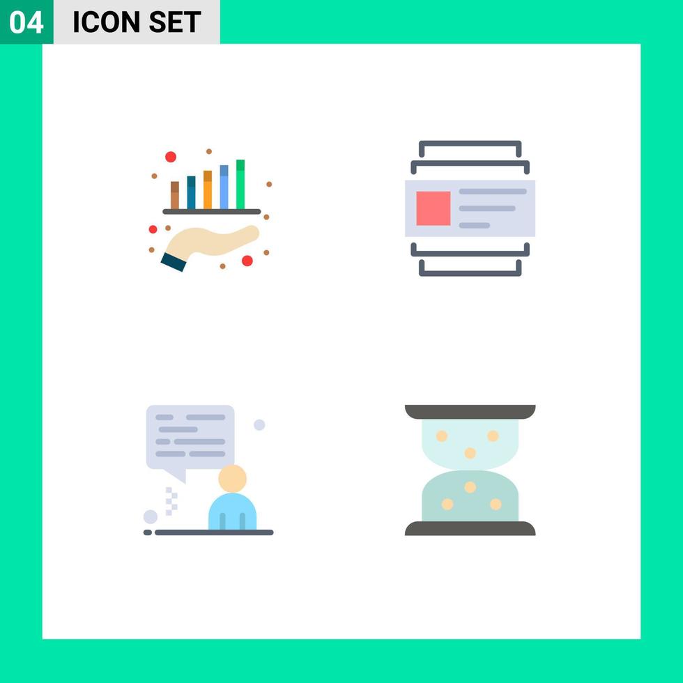 4 User Interface Flat Icon Pack of modern Signs and Symbols of business business marketing users loading Editable Vector Design Elements