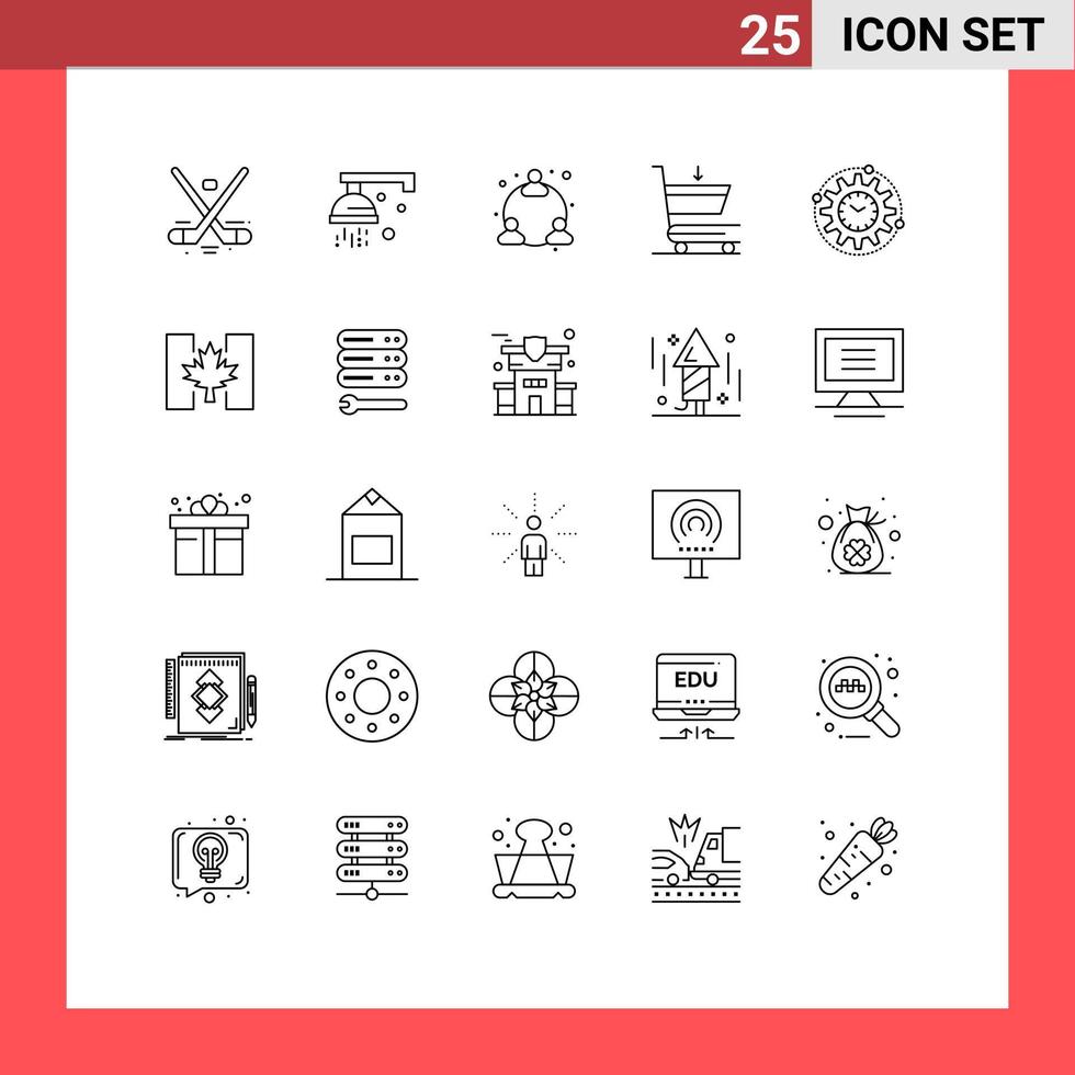 25 Creative Icons Modern Signs and Symbols of processing efficiency medical shopping cart Editable Vector Design Elements