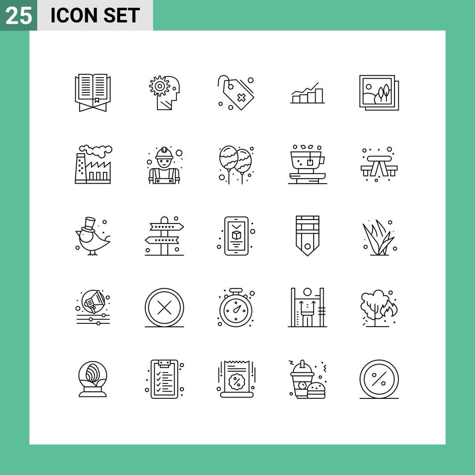 25 Line concept for Websites Mobile and Apps chart sign man add medical Editable Vector Design Elements
