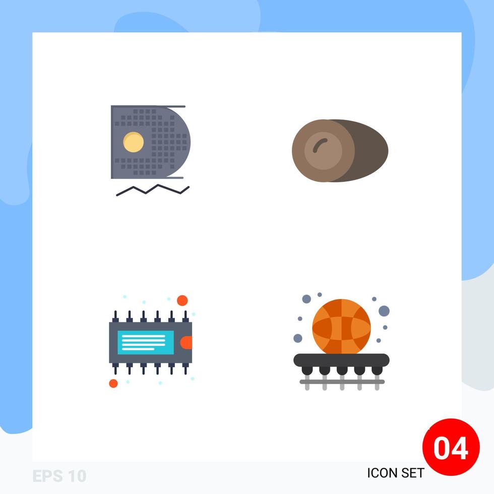 Editable Vector Line Pack of 4 Simple Flat Icons of data device mining food ic Editable Vector Design Elements