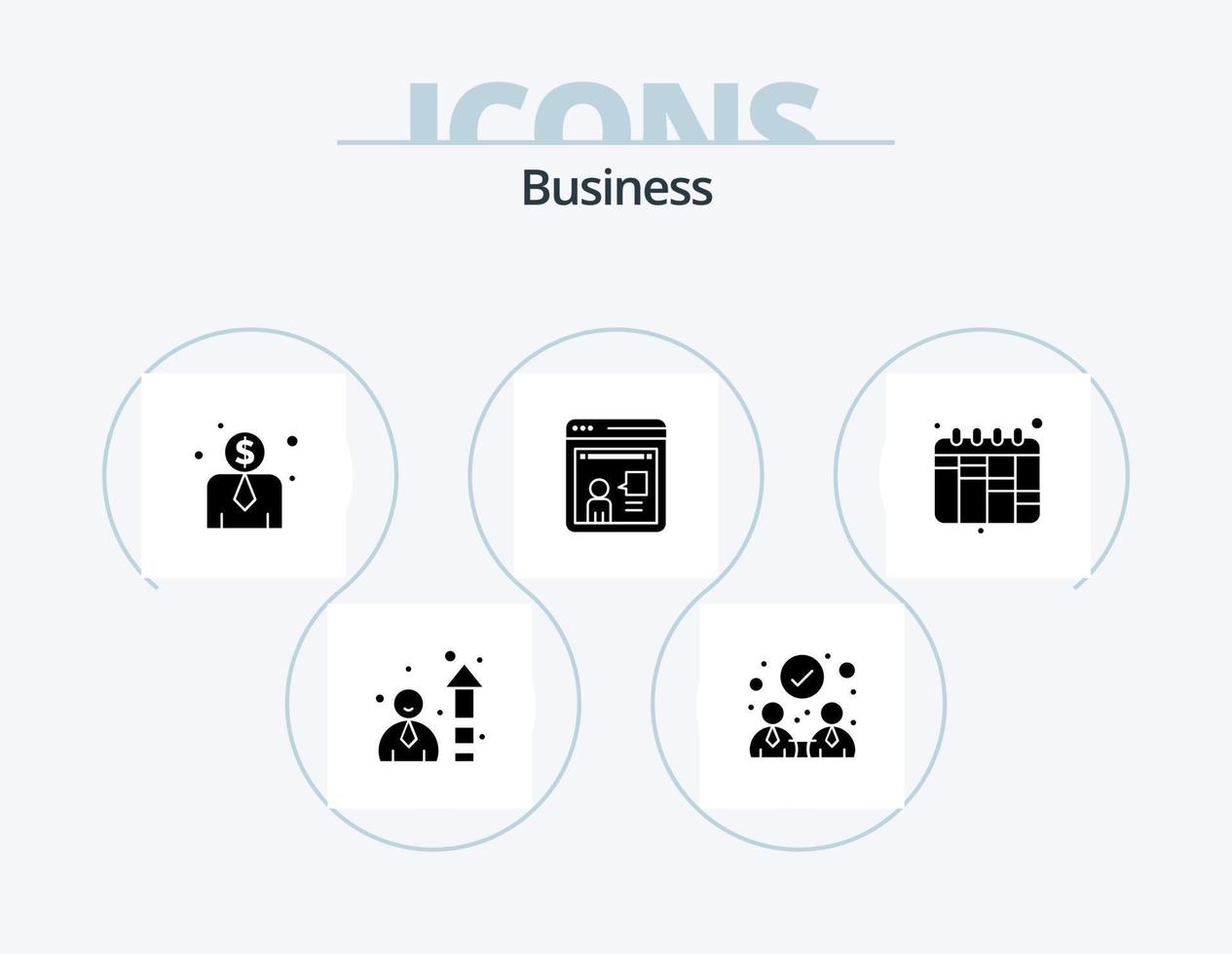 Business Glyph Icon Pack 5 Icon Design. . . consulting. workflow. iteration vector