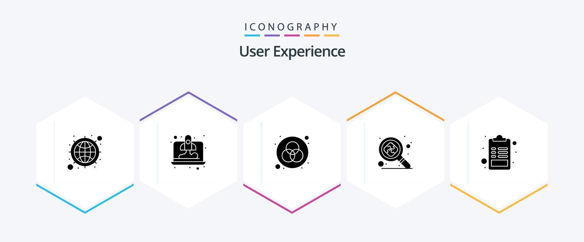 User Experience 25 Glyph icon pack including list. favorite. wheel. document. puzzle vector