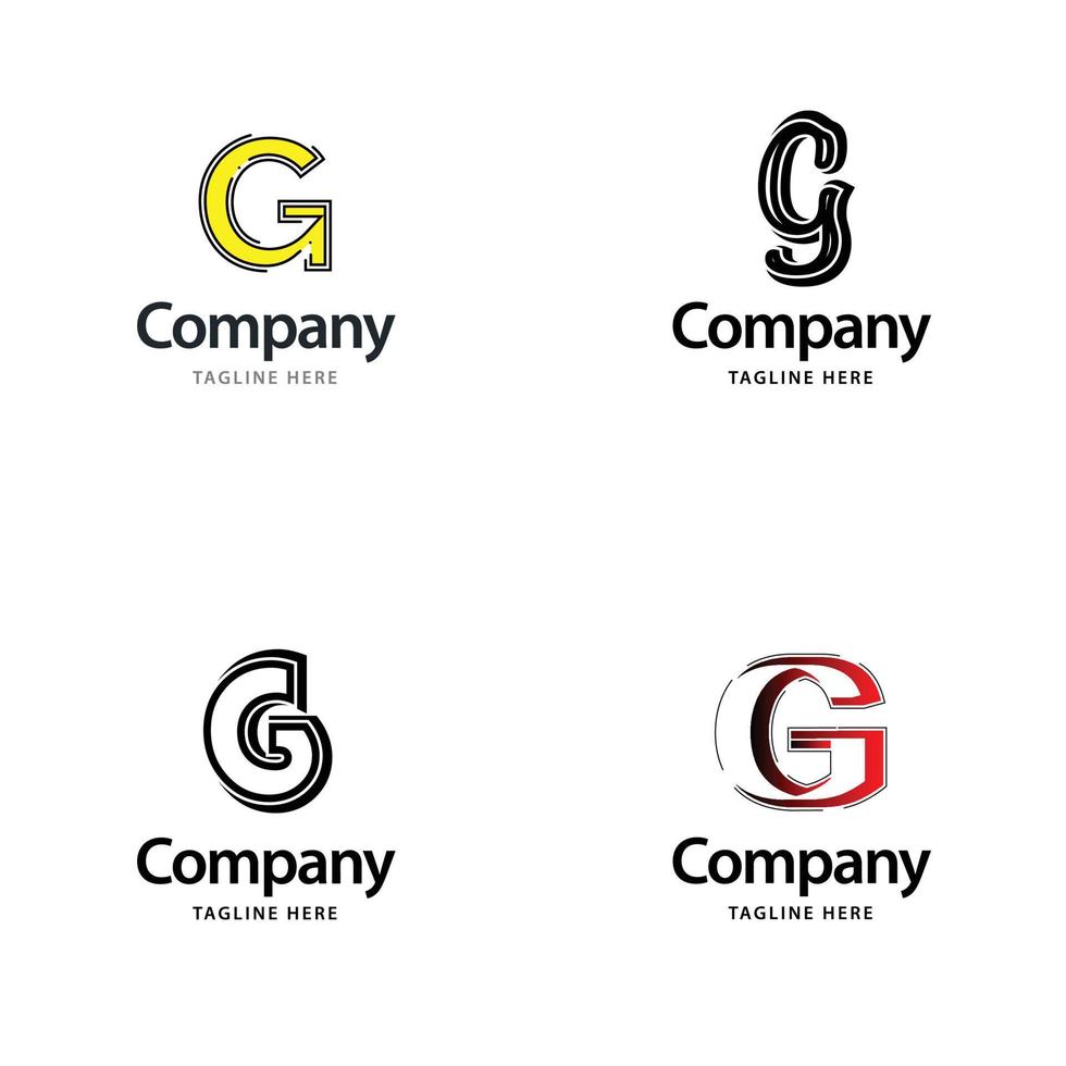 letra g diseño de paquete de logotipos grandes diseño de logotipos modernos y creativos para su negocio vector