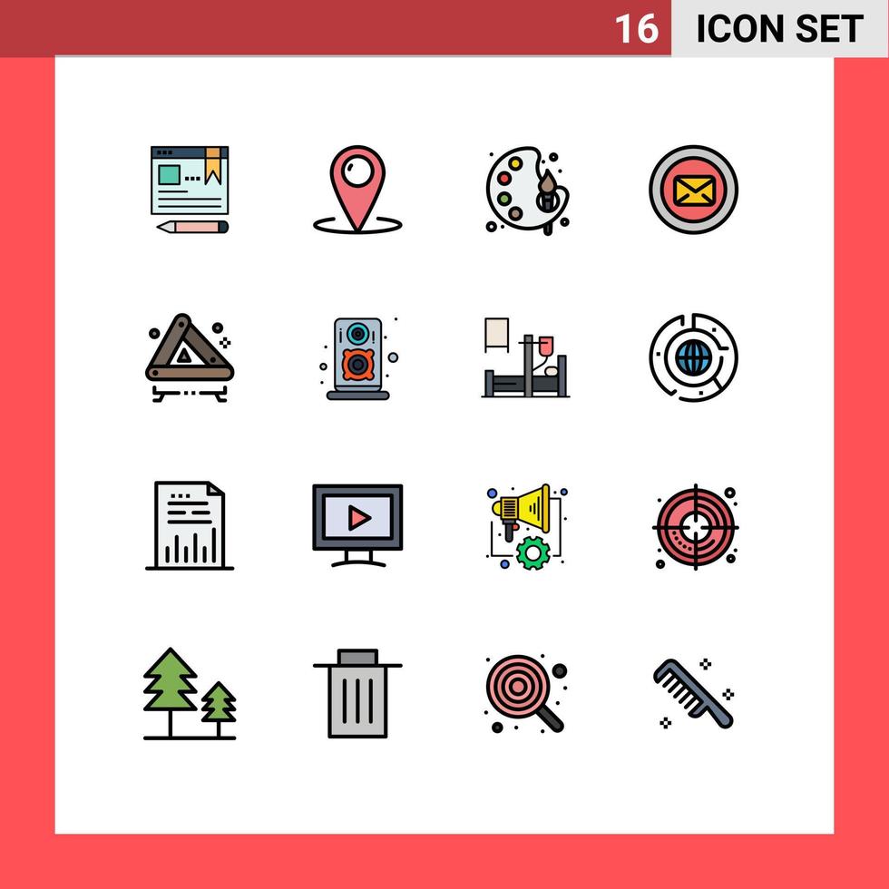 Stock Vector Icon Pack of 16 Line Signs and Symbols for typing support service message color Editable Creative Vector Design Elements