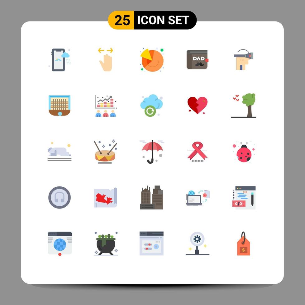 conjunto de 25 iconos de interfaz de usuario modernos símbolos signos para la realidad día del padre gráfico billetera padre elementos de diseño vectorial editables vector
