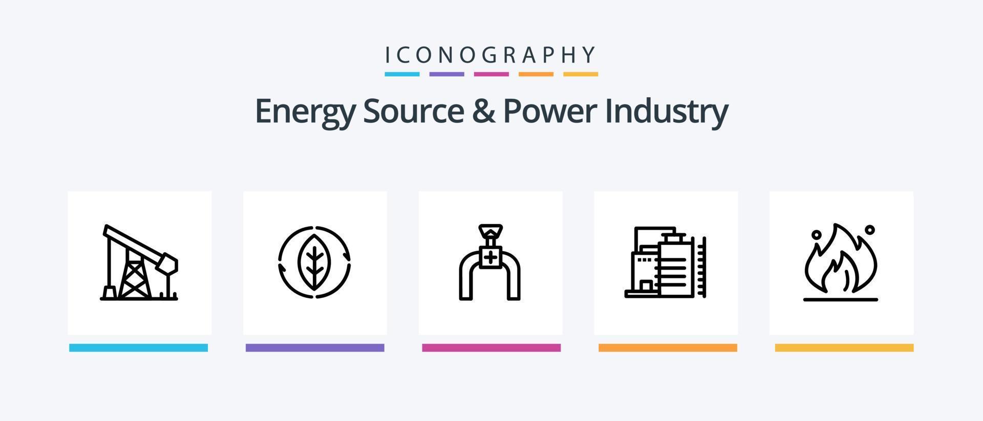 Energy Source And Power Industry Line 5 Icon Pack Including innovation. toxic. electrical. oil barrel. barrel. Creative Icons Design vector