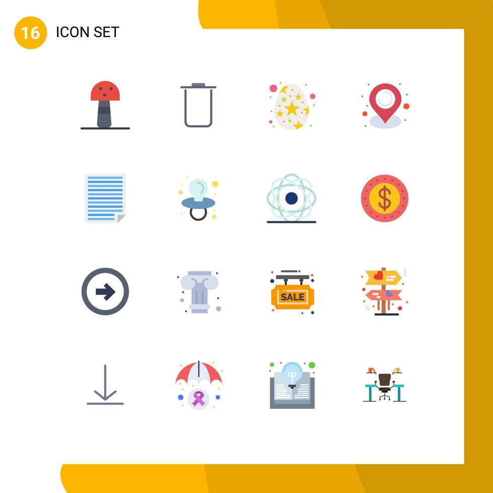 16 Universal Flat Color Signs Symbols of report page spring homework communication Editable Pack of Creative Vector Design Elements