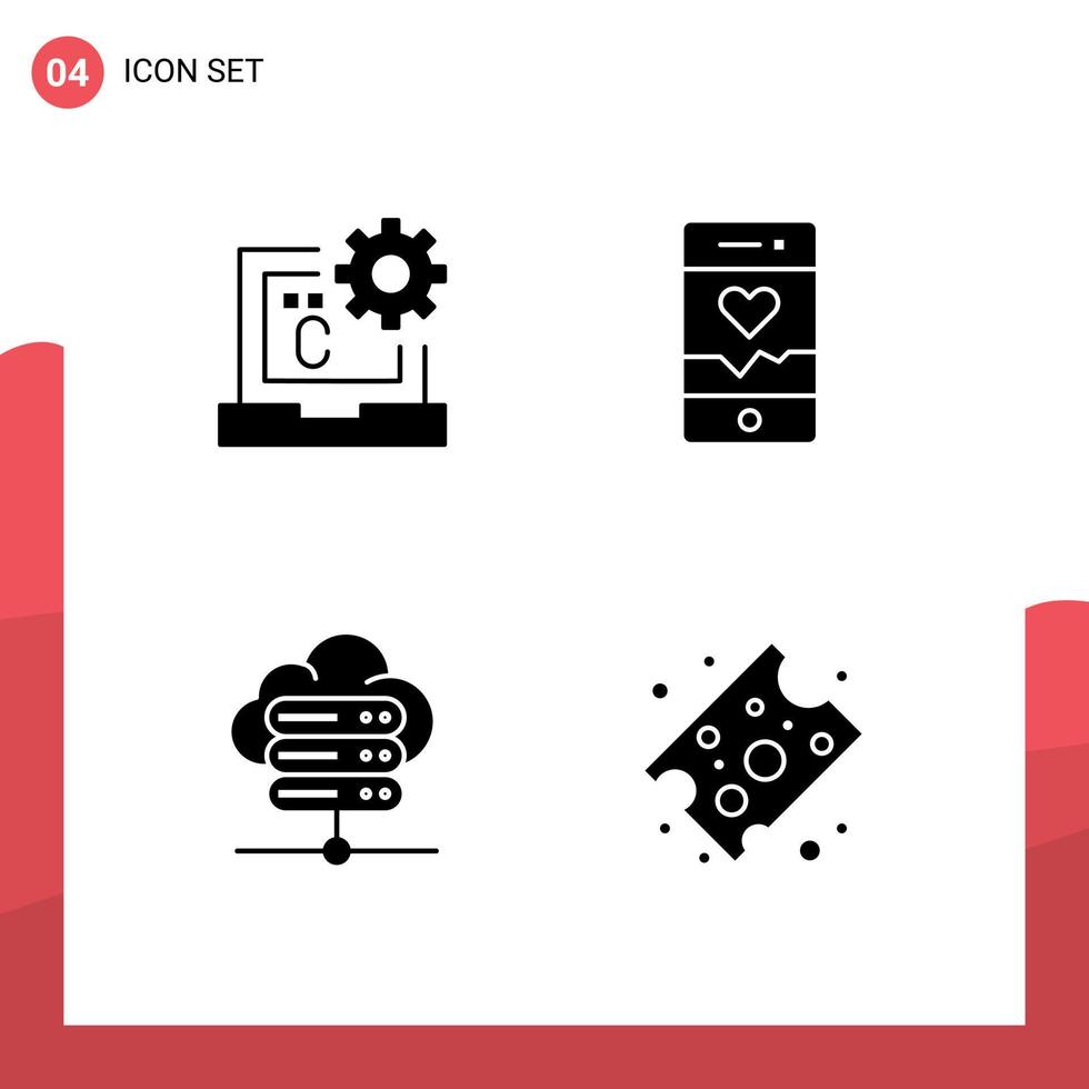 Thematic Vector Solid Glyphs and Editable Symbols of c database develop running server connection Editable Vector Design Elements