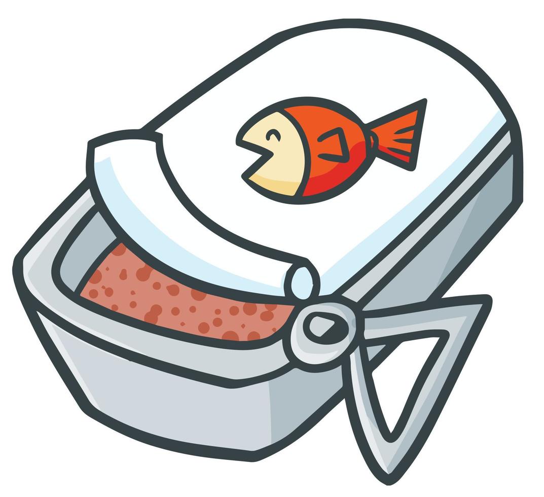 Cute and funny sardines ready to eat vector