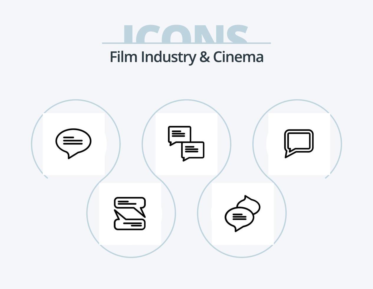 Cenima Line Icon Pack 5 Icon Design. movie reel. film reel. entertainment. time. film stip vector