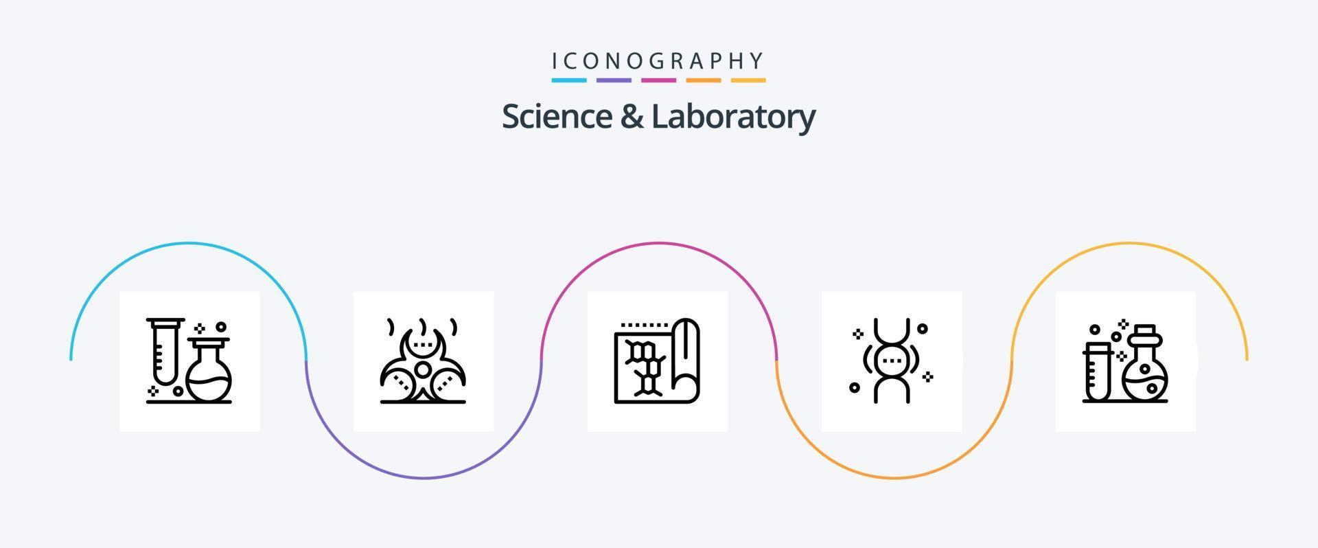 Science Line 5 Icon Pack Including chemistry. inheritance. infection. genetics. science vector