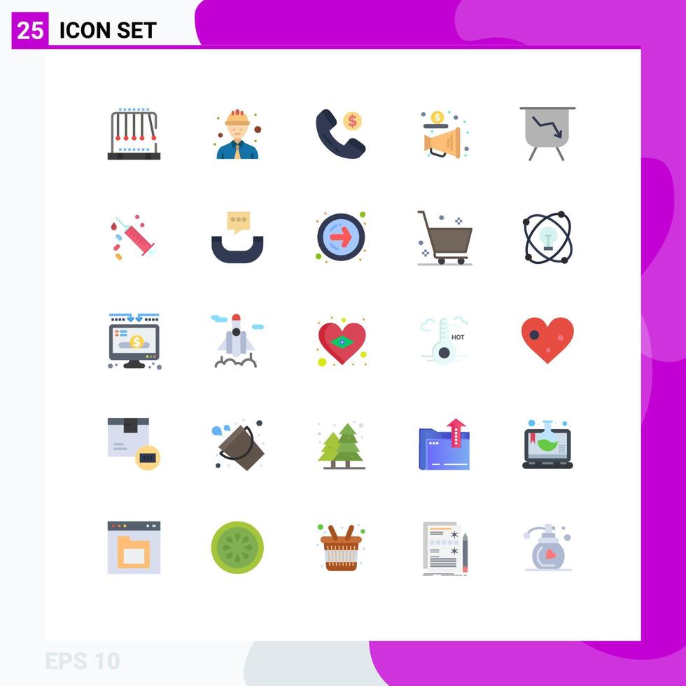 25 Universal Flat Colors Set for Web and Mobile Applications injection finance online board promote Editable Vector Design Elements