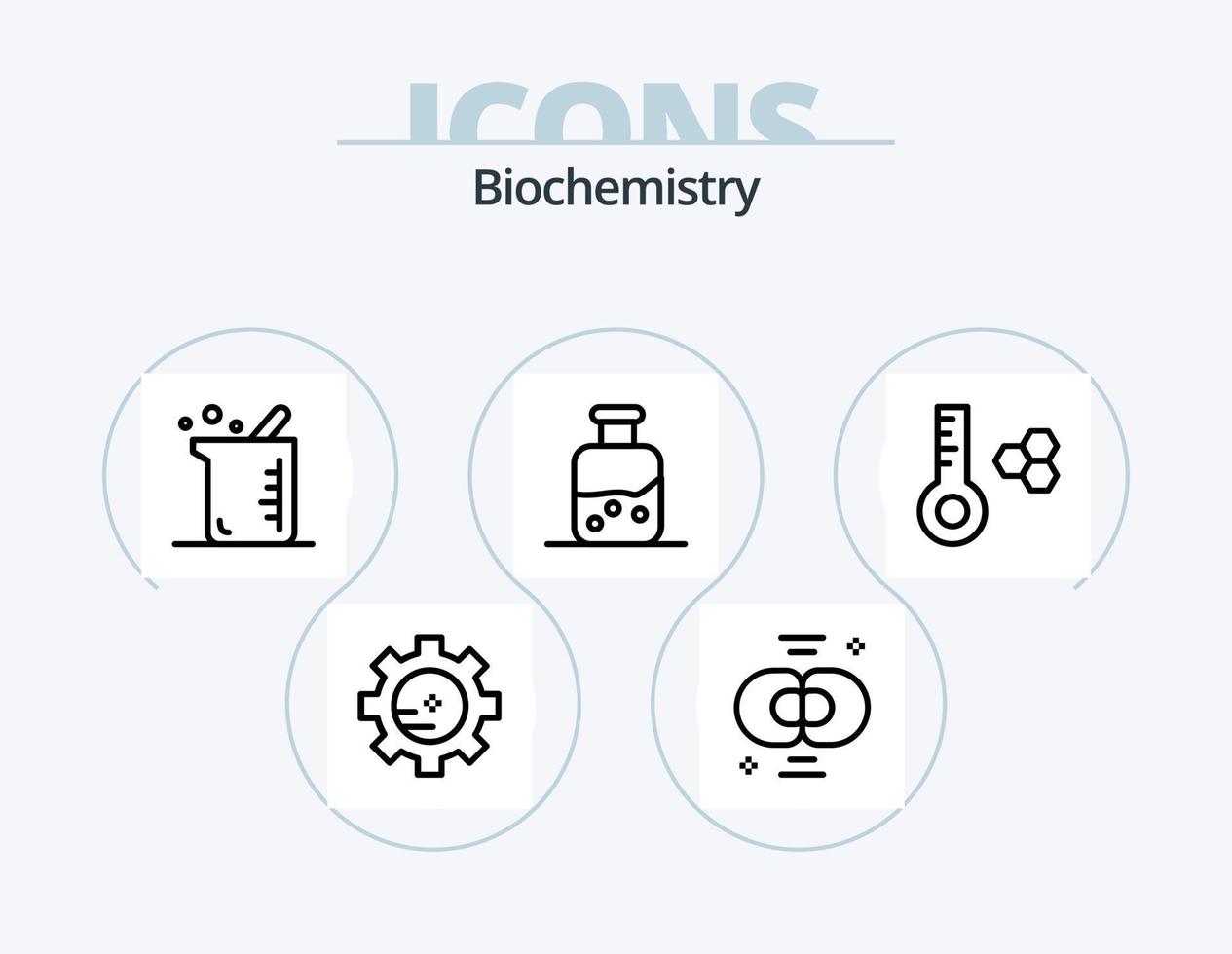 Biochemistry Line Icon Pack 5 Icon Design. laboratory. chemistry. process. biology. laboratory vector