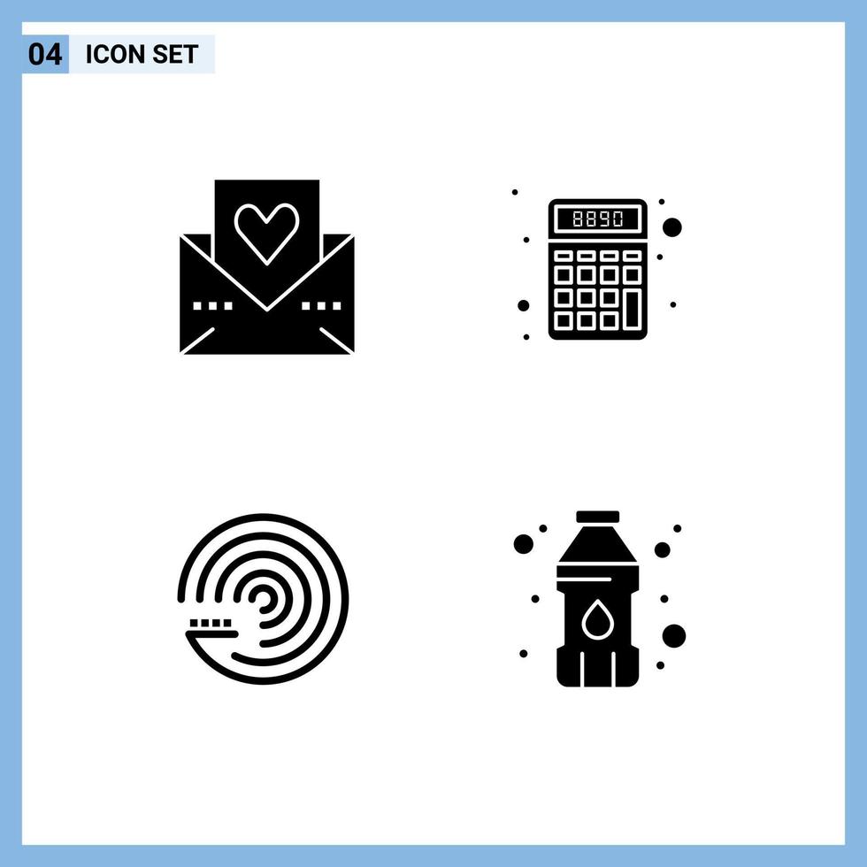 Solid Glyph concept for Websites Mobile and Apps heart forecasting mail finance forecasting model Editable Vector Design Elements