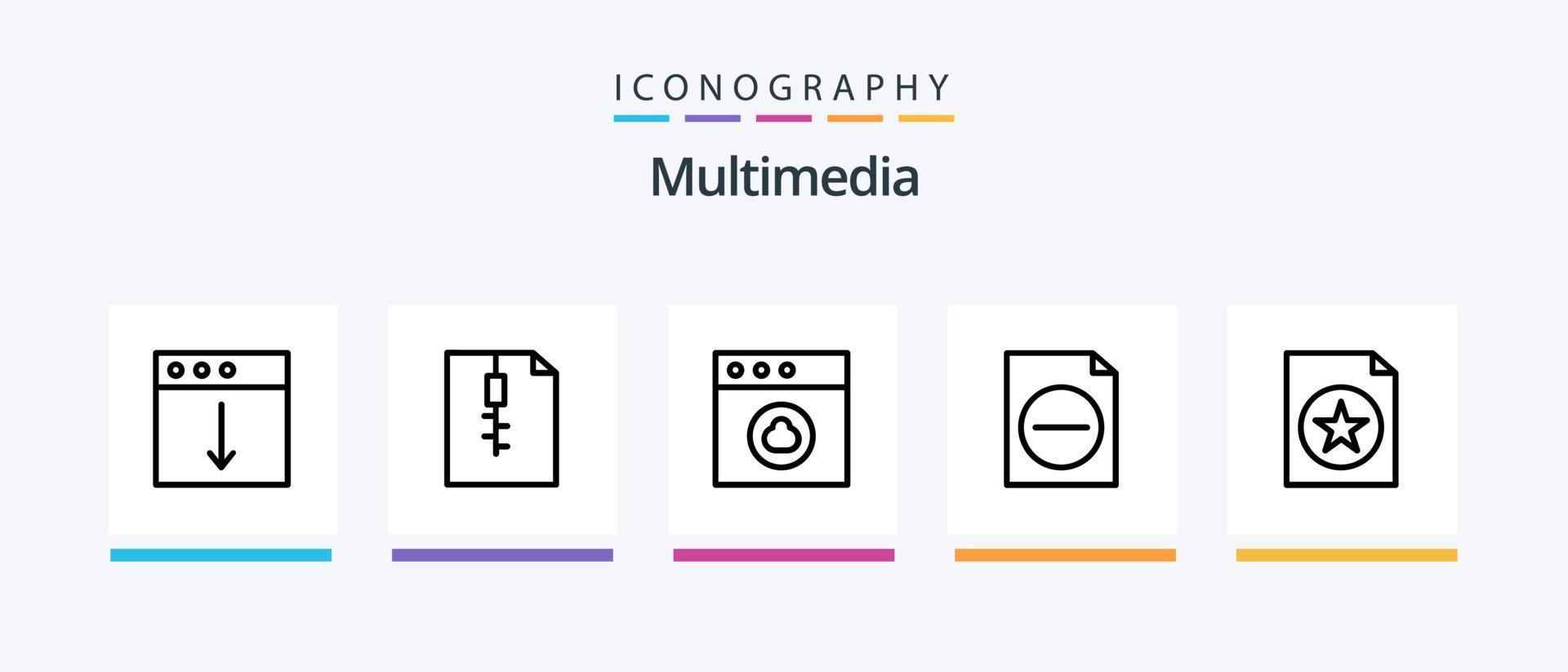 Multimedia Line 5 Icon Pack Including . mac. favorite. favorite. graph. Creative Icons Design vector