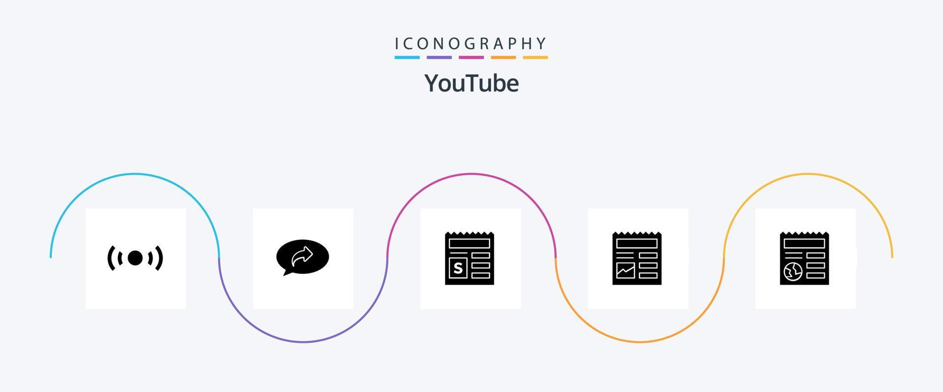 Youtube Glyph 5 Icon Pack Including basic. ui. right. basic. bank vector