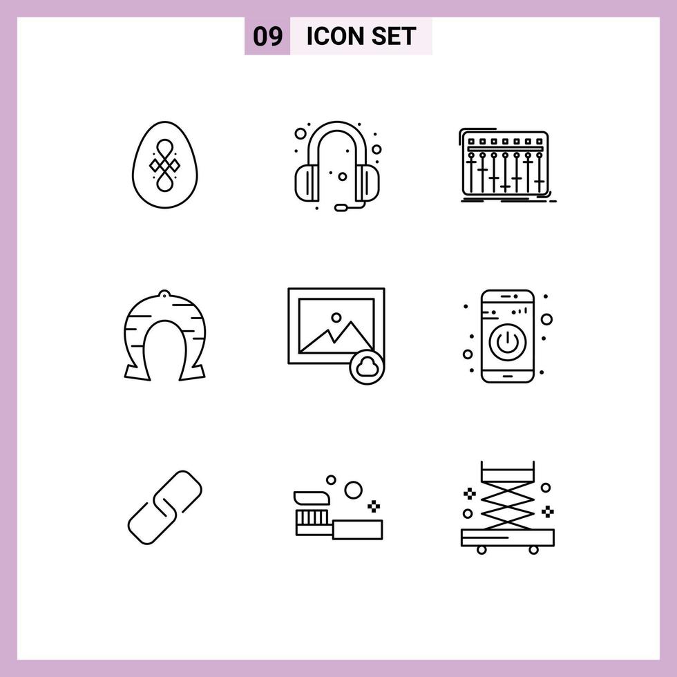 9 Thematic Vector Outlines and Editable Symbols of patricks horseshoe console fortune studio Editable Vector Design Elements