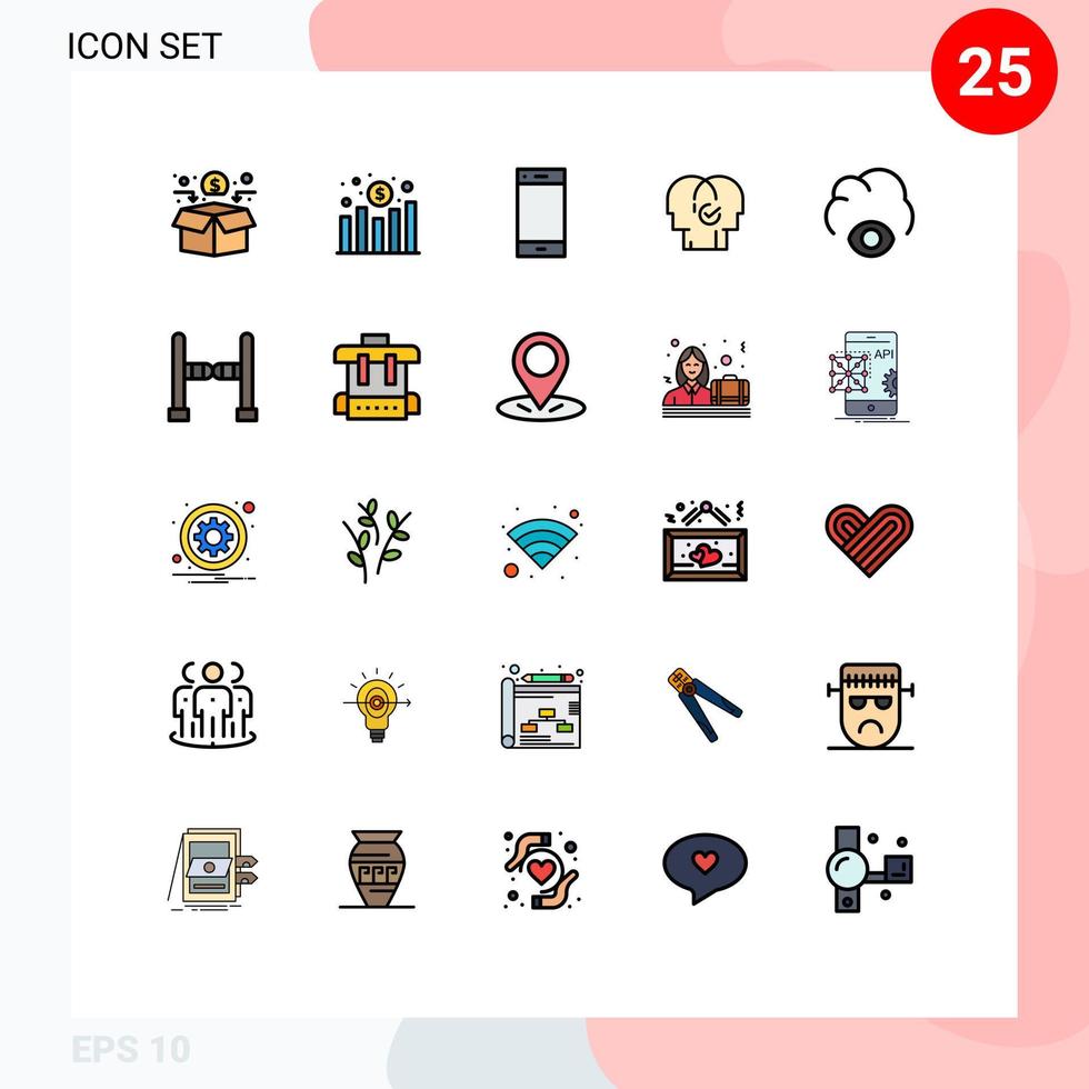 Set of 25 Modern UI Icons Symbols Signs for selection modern call human smart phone Editable Vector Design Elements