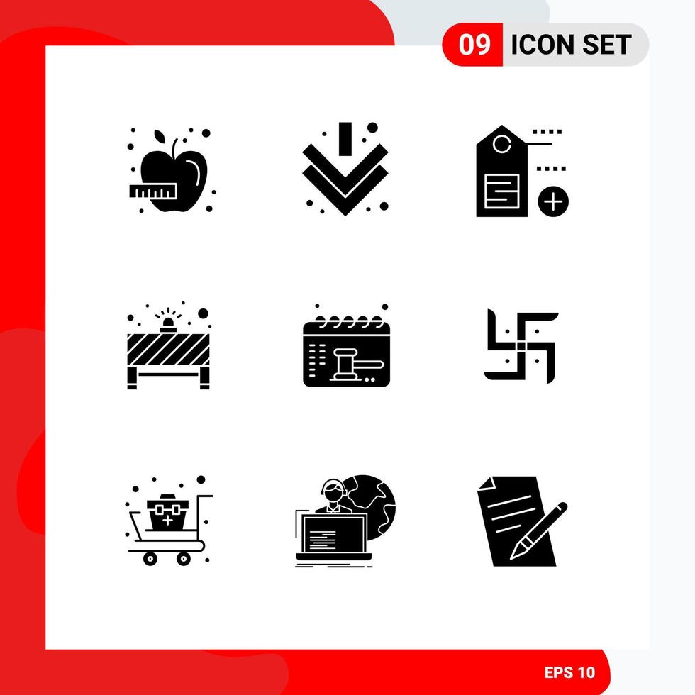 Stock Vector Icon Pack of 9 Line Signs and Symbols for balance calendar label appointment stop Editable Vector Design Elements