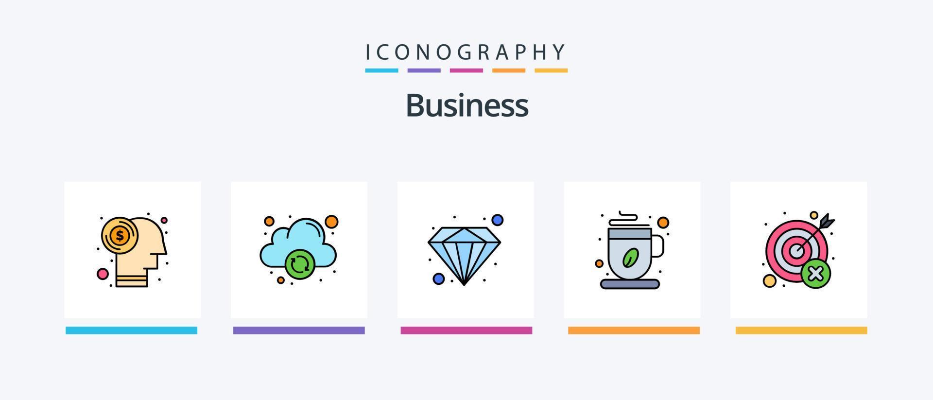 paquete de 5 íconos llenos de línea de negocios que incluye . dólar. en línea. divisa. valor. diseño de iconos creativos vector