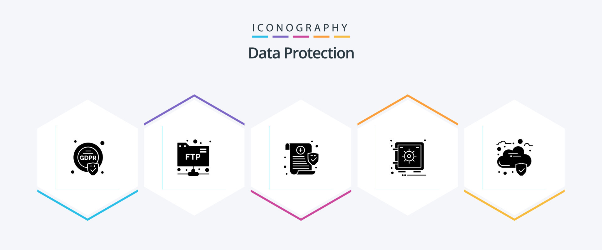 Data Protection 25 Glyph icon pack including security. cloud. data ...