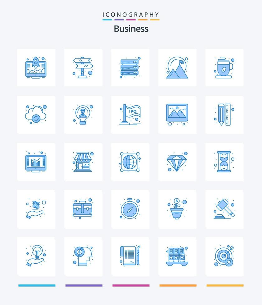 Creative Business 25 Blue icon pack  Such As hot. success. cloud. goal. achieved vector