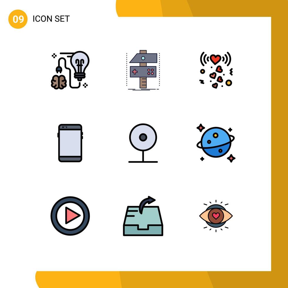 paquete de iconos de vector de stock de 9 signos y símbolos de línea para huawei teléfono inteligente desarrollador teléfono romance elementos de diseño de vector editables