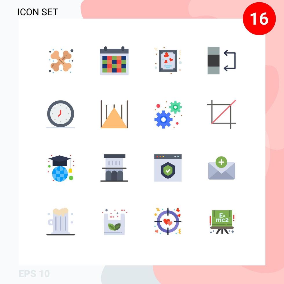 Set of 16 Modern UI Icons Symbols Signs for alert table date swap valentines Editable Pack of Creative Vector Design Elements