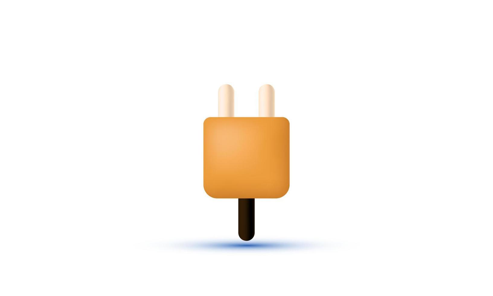 illustration realistic electric plug person icon 3d creative isolated on background vector