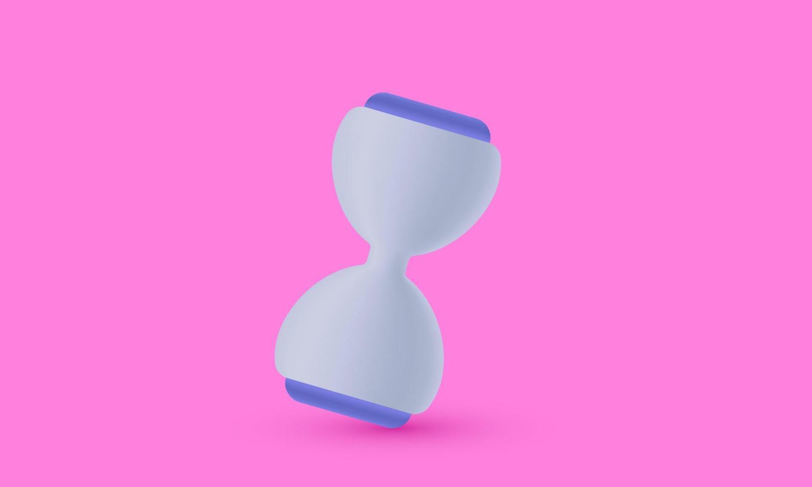 illustration realistic time clock sand icon 3d creative isolated on background vector