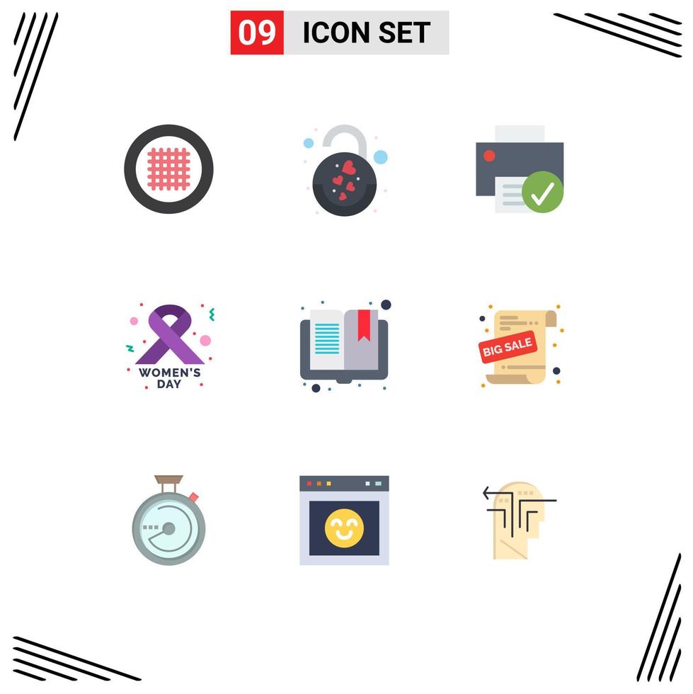 9 Creative Icons Modern Signs and Symbols of open ribbon computers day hardware Editable Vector Design Elements