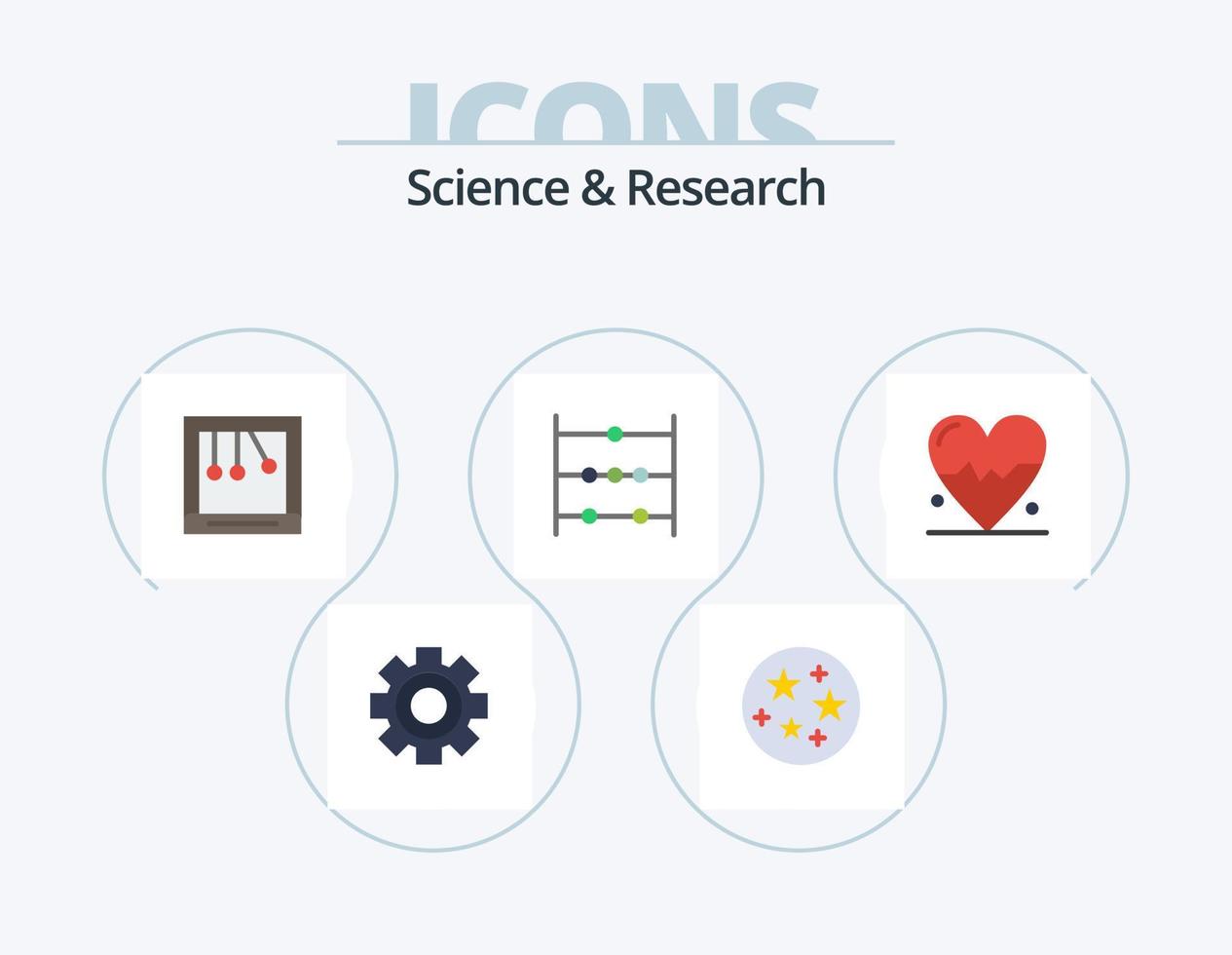 Science Flat Icon Pack 5 Icon Design. . science. cradle. heart. science vector