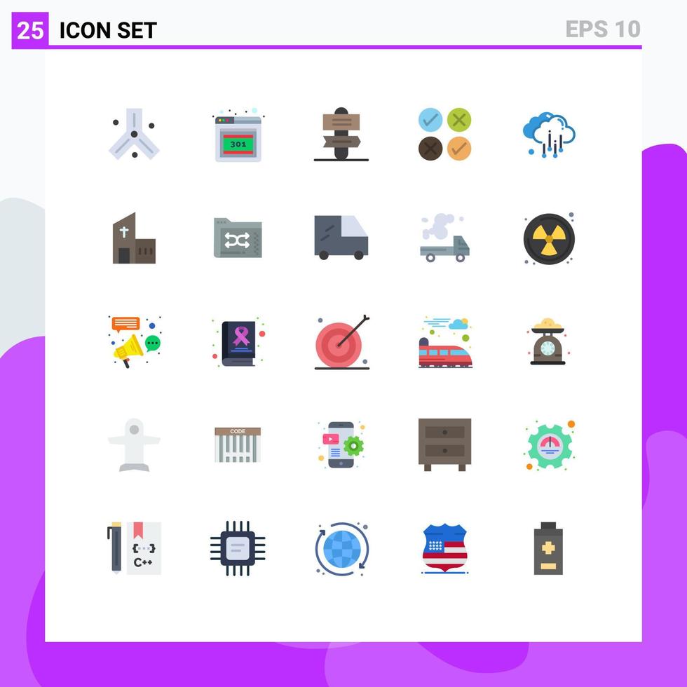 Group of 25 Modern Flat Colors Set for building rain sign cloud design Editable Vector Design Elements
