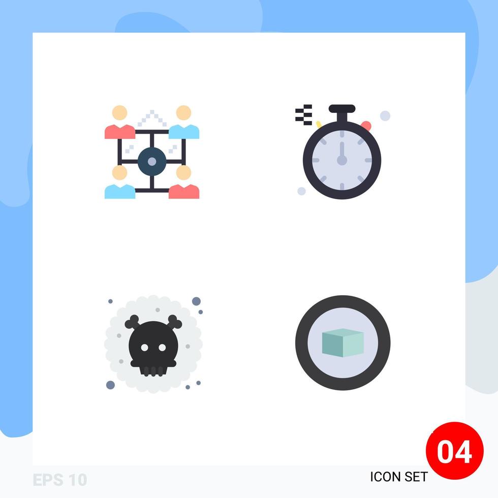 Universal Icon Symbols Group of 4 Modern Flat Icons of business pollution share north basic Editable Vector Design Elements